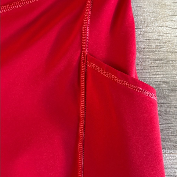 Lululemon Dark Red Fast and Free Leggings With Pockets Size 10 - Picture 5 of 15